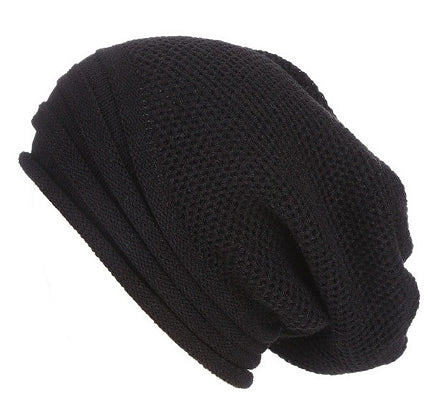 Dreadz Slouchy Ribbed Beanie Hat (Black) (AL-2020)
