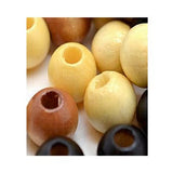 Dreadz Small Wooden Barrel Hair Beads (5mm Hole) x 6 Bead Pack (Natural Mix)