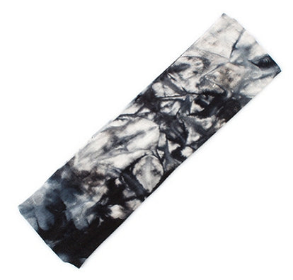 Dreadz Tie Dye Dreadlock Headband/Headwrap (Black/Grey) shown laid flat