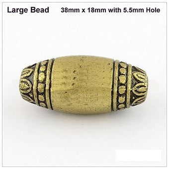 Dreadz Tribal Bronze Large Dreadlock Hair Beads (5.5mm Hole) x 1 Bead