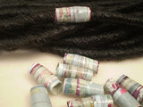 Dreadz Handmade Glazed Recycled Paper Dreadlock Hair Bead (8mm Hole) x 1 Bead (#63) (Grey/Purple)
