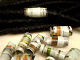 Dreadz Handmade Glazed Recycled Paper Dreadlock Hair Bead (8mm Hole) x 1 Bead (#68) (Brown/Green)