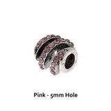 Dreadz Spiral Jewelled Dreadlock Hair Beads (5mm Hole) (Pink) x 1 Bead