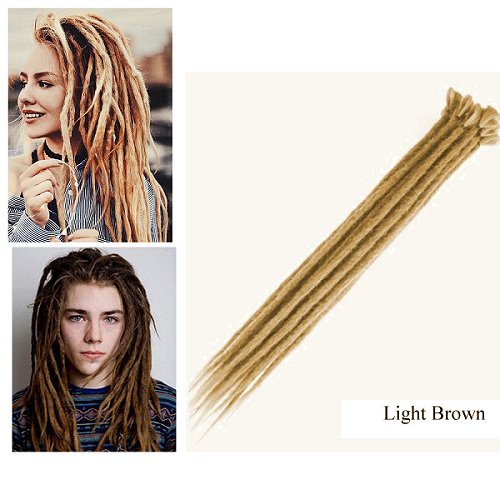 Dreadlock Synthetic Single Ended Dread Extensions (x 5 pack) (Light Brown)