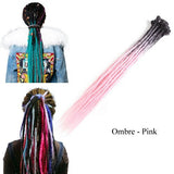 Dreadlock Synthetic Single Ended Dread Extensions (x 5 pack) (Ombre Pink)