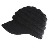 Dreadz Open Top Peaked Brim Dreadlock Beanie Hat (Black), shown against white background