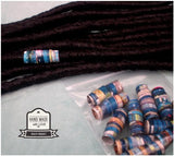 Dreadz Handmade Glazed Recycled Paper Hair Beads (8mm Hole) x 1 Bead (#47)