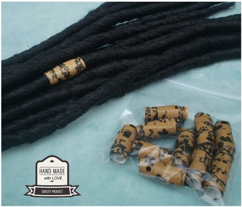 Dreadz Handmade Glazed Recycled Paper Hair Beads (8mm Hole) x 1 Bead (#49)