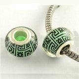 Dreadz Green Retro Acrylic Dreadlock Hair Beads (5mm Hole) x 3 Bead Pack