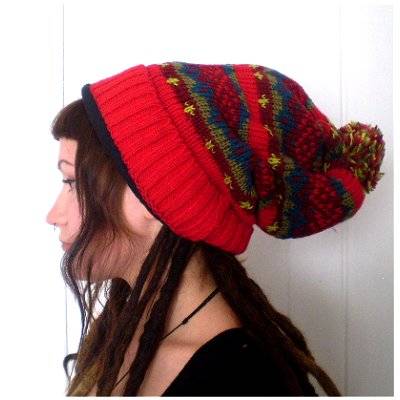 Fair Trade Long Slouchy Colourful Fleece Lined Beanie Bobble Hat (Si-13)
