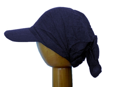 Fair Trade Cotton Peak Brim Open Back Beanie Hat (Navy Blue) – Dreadz