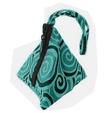 Zipped Pyramid Purse / Bead Pouch (Blue) on white background