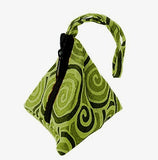 Zipped Pyramid Purse / Bead Pouch (Green) on white background