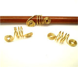 Dreadz Gold Spiral Dreadlock Hair Beads (6mm Hole) (#20) x 1 Bead