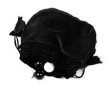 Velvet Drawstring Bead Pouch (Black)
