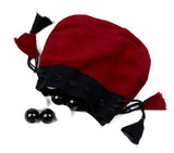 Velvet Drawstring Bead Pouch (Dark Red)