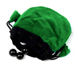 Velvet Drawstring Bead Pouch (Green)
