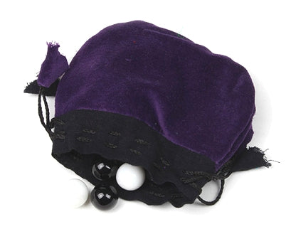 Velvet Drawstring Bead Pouch (Royal Purple)