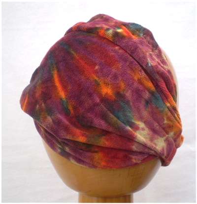 Dreadz Fair Trade Velvet Tie Dye Headwrap/Headband (Dark Muted)