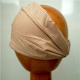 Fair Trade Stretchy Cotton Headwrap/Headband (Brown Check)